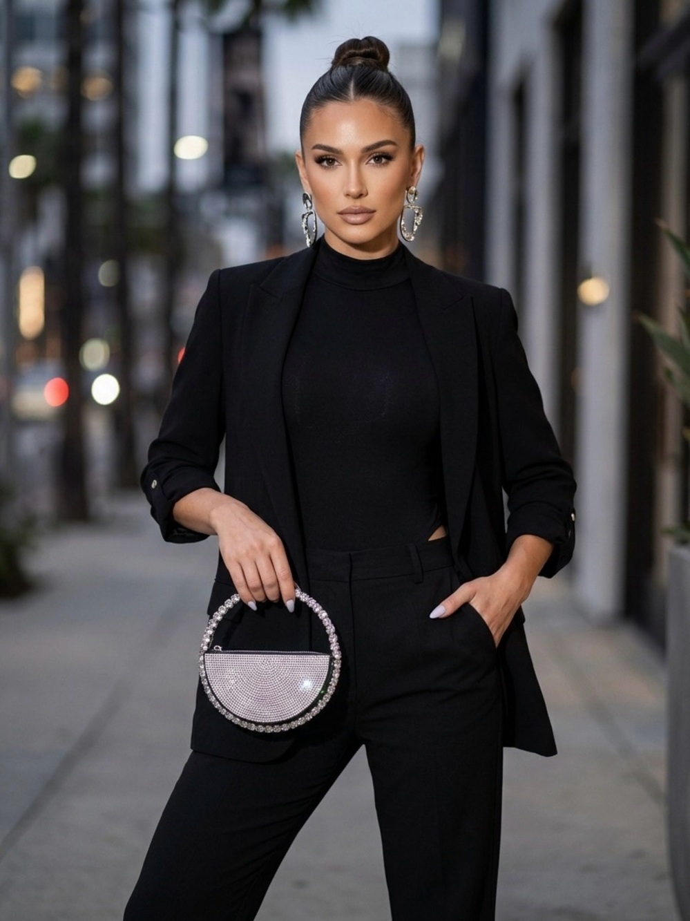 The Demi-Luna Rhinestone Micro Mini bag